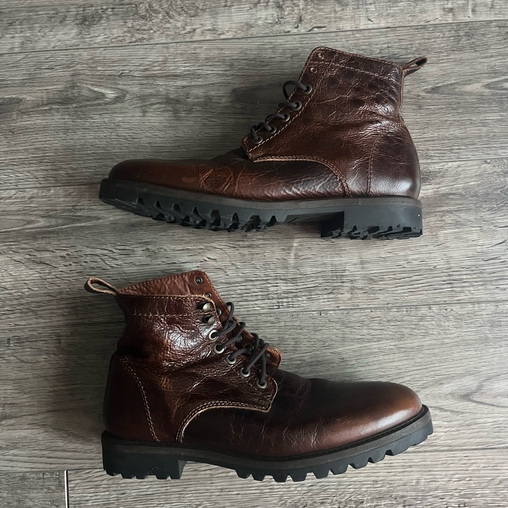 PATINA (Portland Leather Goods) premium brown leather lace up boots